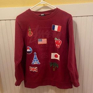 stussy red crewneck sweater